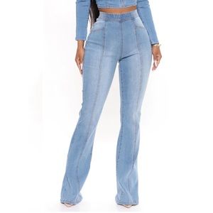 Like Heaven Super Stretch Pull On Flare Jeans